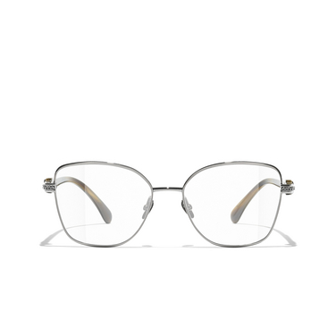 CHANEL butterfly Eyeglasses C108 silver & tortoise - front view