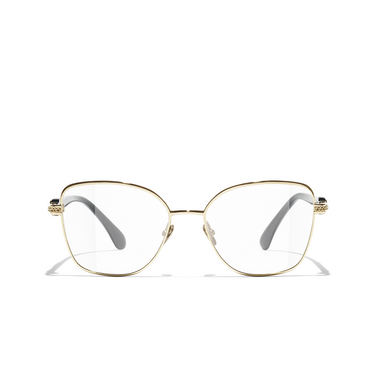 CHANEL butterfly Eyeglasses c395 gold & black - front view