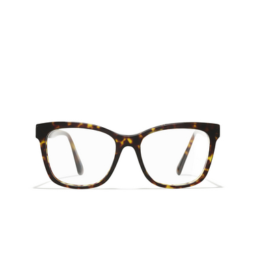 CHANEL square Eyeglasses C714 dark tortoise - front view