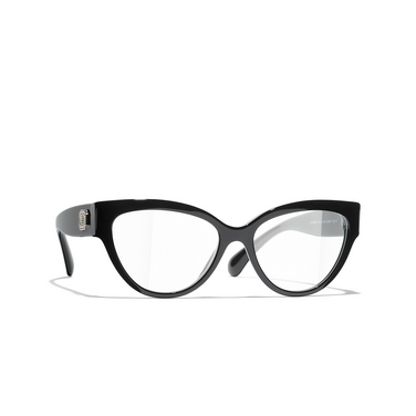 Gafas para graduar ojo de gato CHANEL 1404 black - Vista tres cuartos