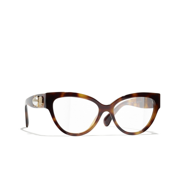 Gafas para graduar ojo de gato CHANEL 1425 havana - Vista tres cuartos