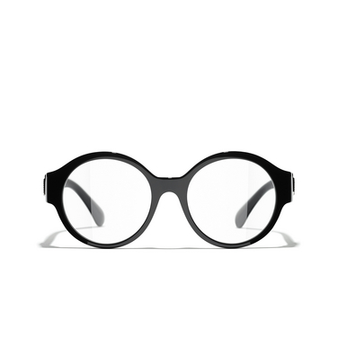 CHANEL round Eyeglasses 1404 black - front view