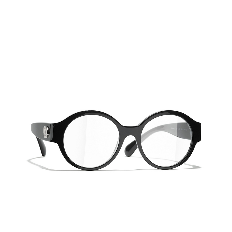 CHANEL round Eyeglasses 1404 black
