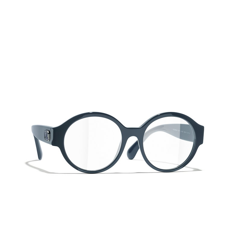 CHANEL round Eyeglasses 1462 blue