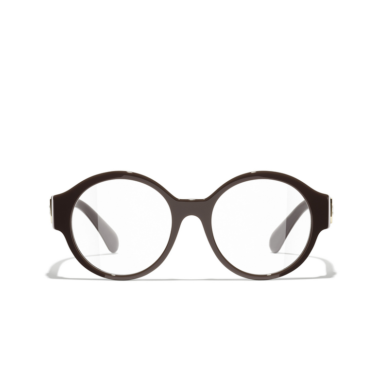 CHANEL round Eyeglasses 1704 brown