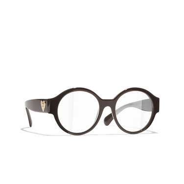 CHANEL round Eyeglasses 1704 brown - three-quarters view