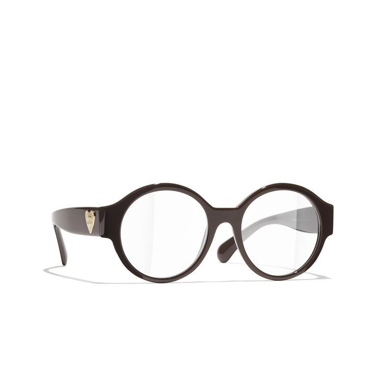 CHANEL round Eyeglasses 1704 brown