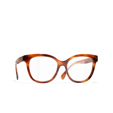 CHANEL butterfly Eyeglasses 1077 tortoise & gold - three-quarters view