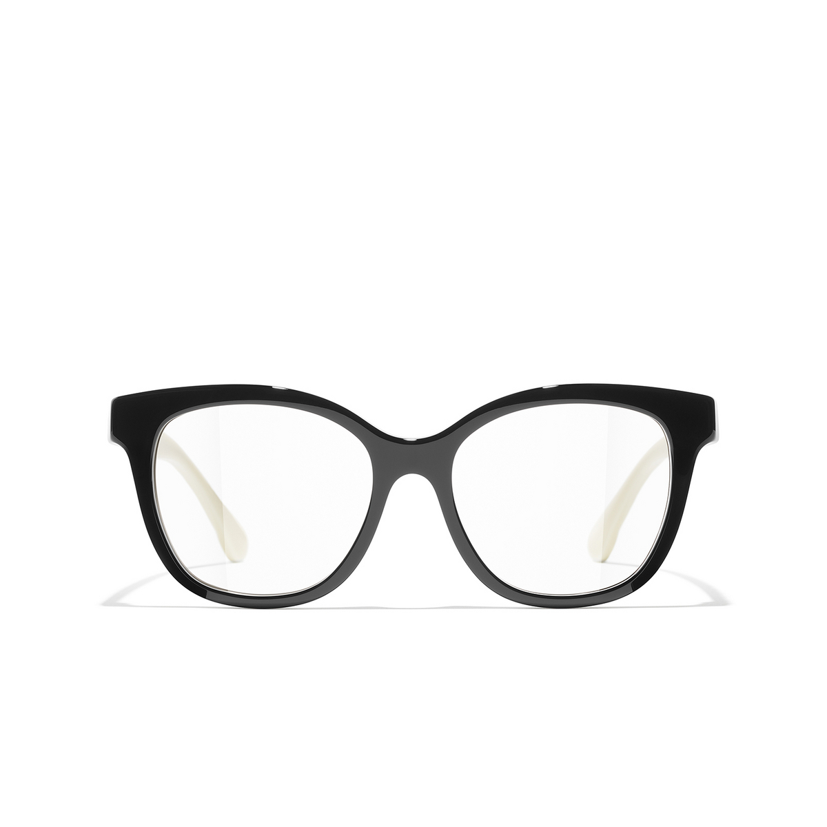CHANEL butterfly Eyeglasses 1656 Black & White - front view