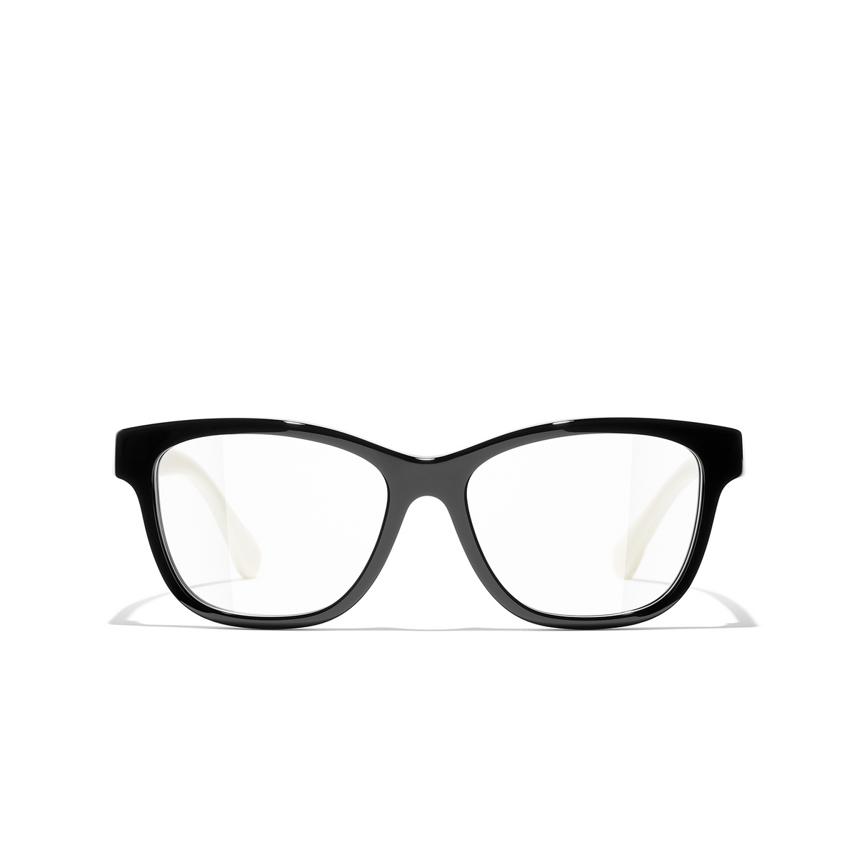 CHANEL square Eyeglasses 1656 Black & White - front view