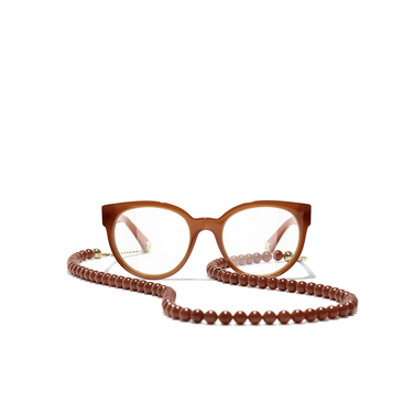 CHANEL butterfly Eyeglasses 1722 brown & gold - front view