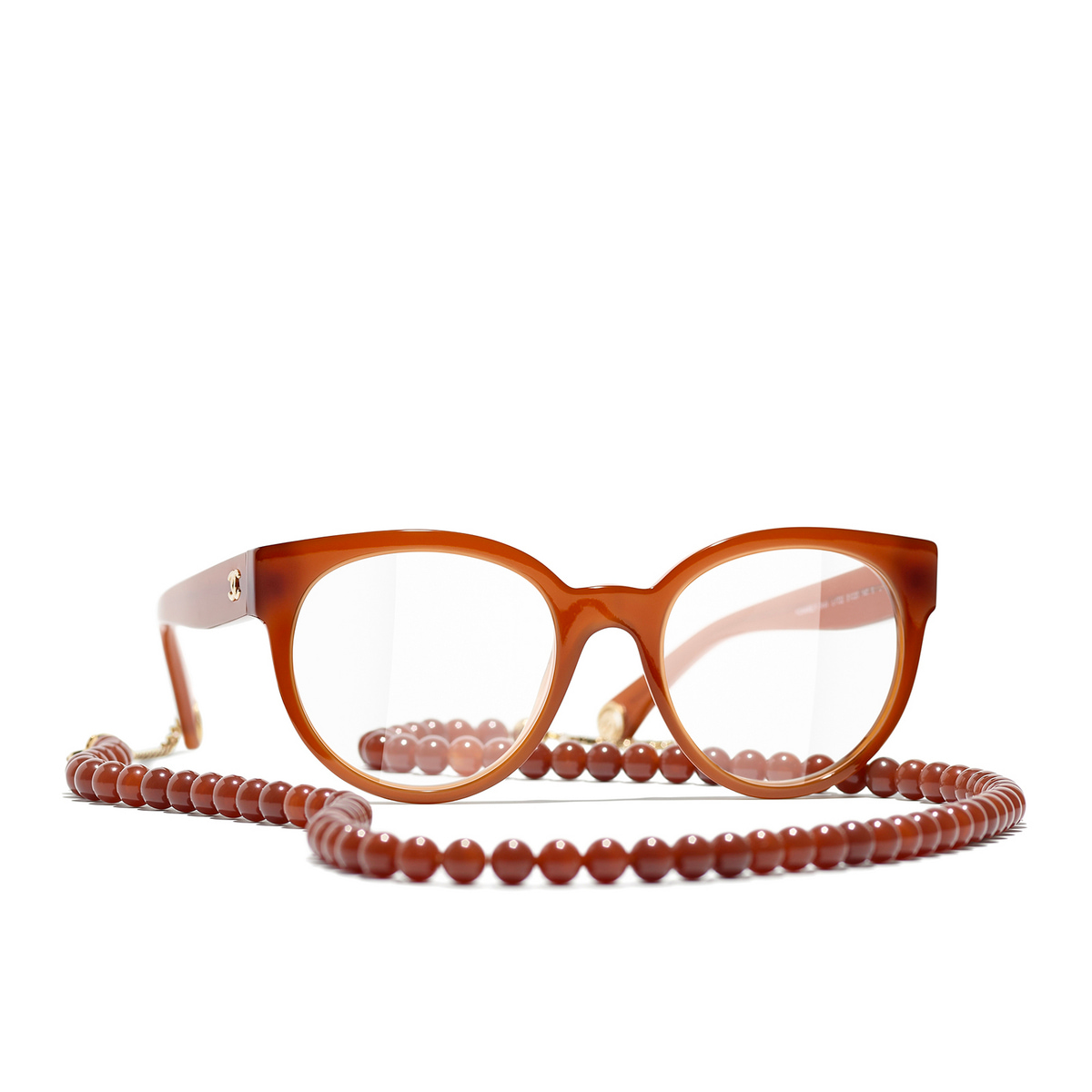 CHANEL butterfly Eyeglasses 1722 Brown & Gold - three-quarters view
