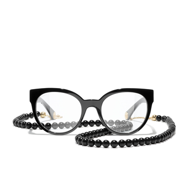 CHANEL butterfly Eyeglasses c622 black & gold - front view