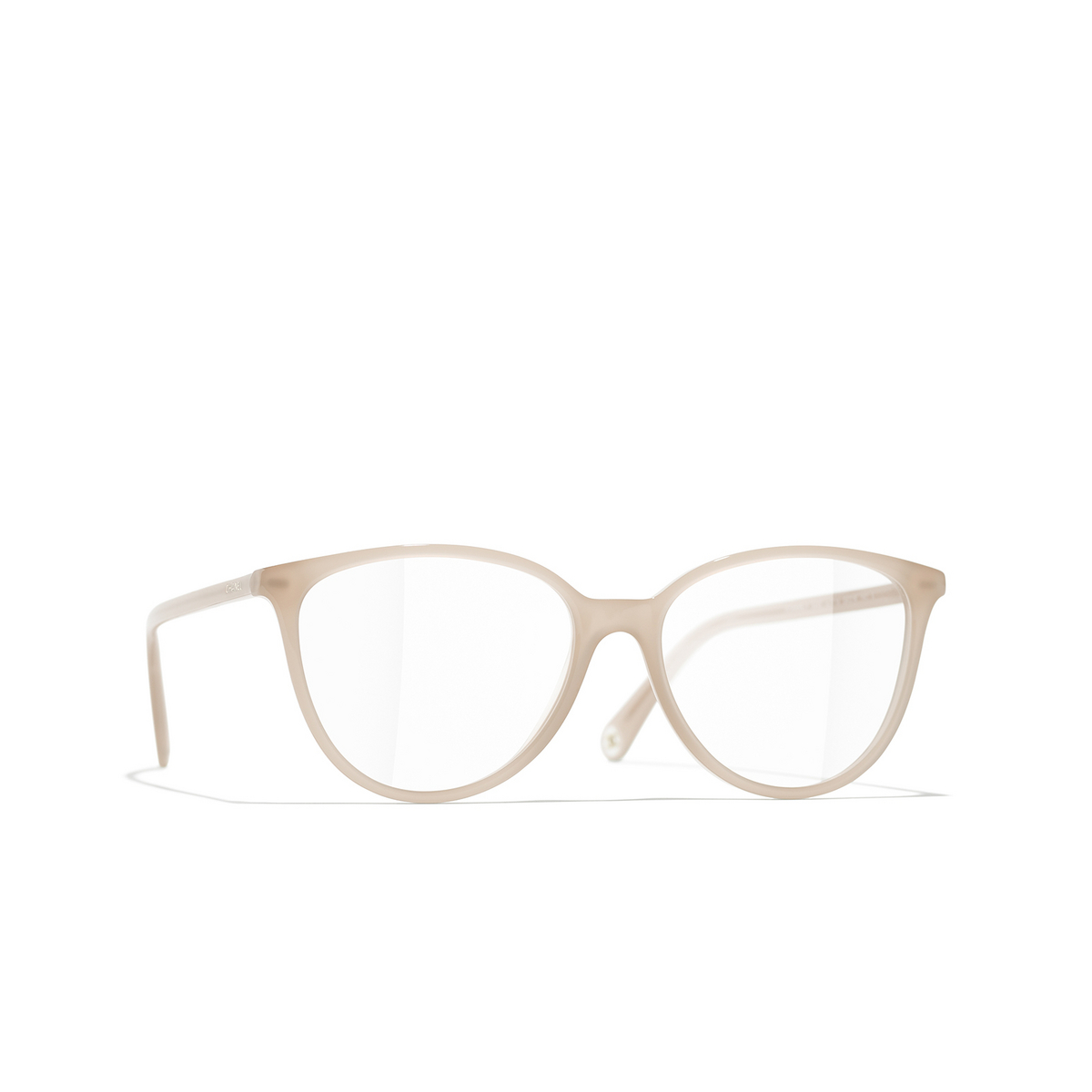 CHANEL butterfly Eyeglasses 1719 Taupe & Gold - three-quarters view