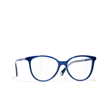 CHANEL butterfly Eyeglasses C503 blue - three-quarters view