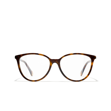 CHANEL butterfly Eyeglasses c714 dark tortoise & gold - front view