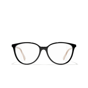 CHANEL butterfly Eyeglasses C942 black & beige - front view