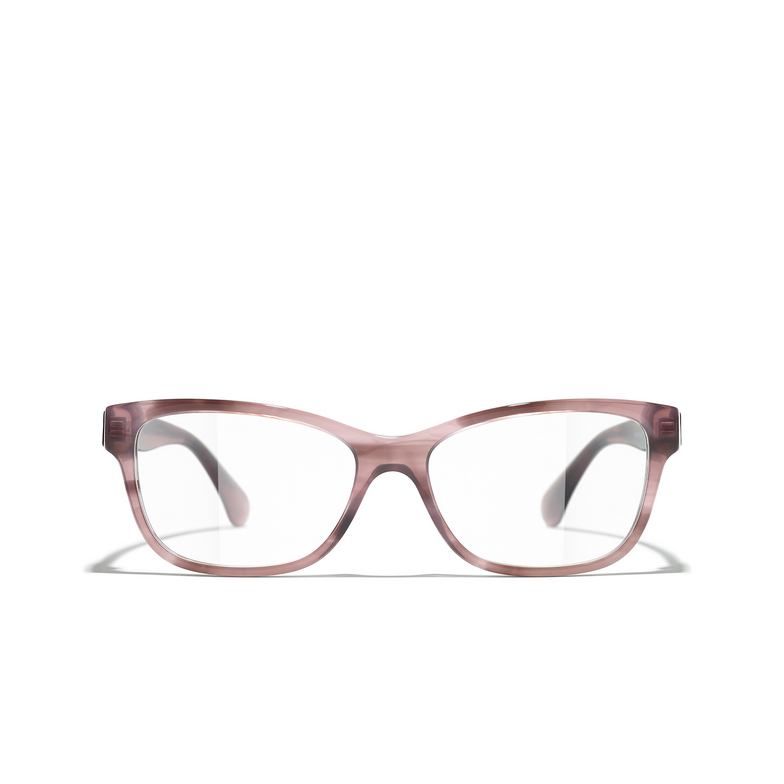 CHANEL rectangle Eyeglasses 1737 pink tortoise