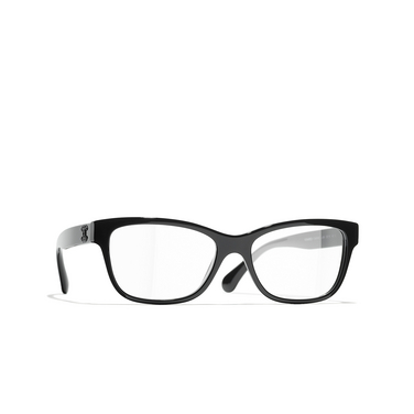 Optiques rectangles CHANEL C888 black - Vue trois quarts