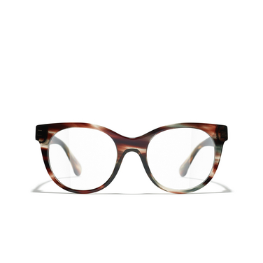 Optiques oeil de chat CHANEL 1727 brown tortoise & grey - Vue de face