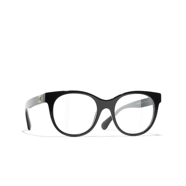 CHANEL cateye Eyeglasses C622 black - three-quarters view