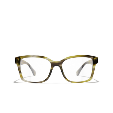 Occhiali quadrati CHANEL da vista 1729 green tortoise & grey - frontale