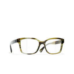 Optiques carrées CHANEL 1729 green tortoise & grey