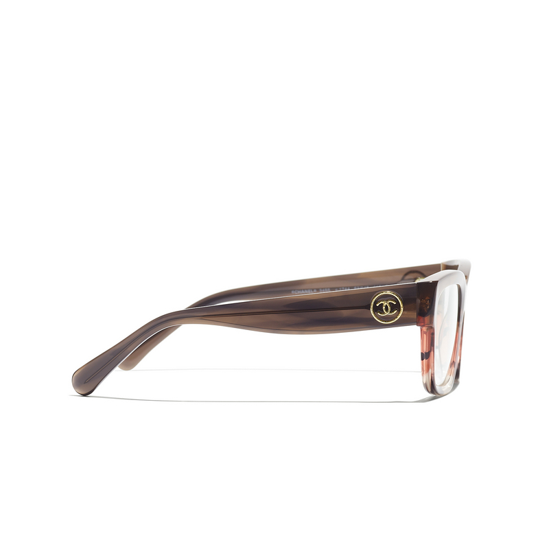CHANEL rectangle Eyeglasses 1744 brown & orange