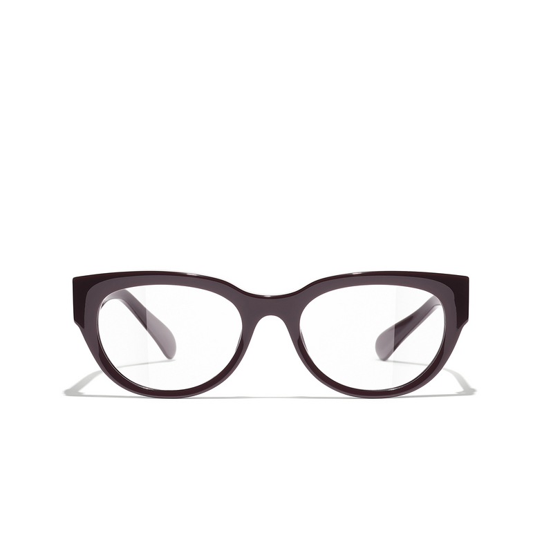 CHANEL rectangle Eyeglasses 1461 burgundy