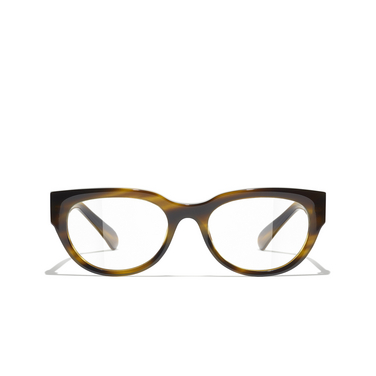 Optiques rectangles CHANEL 1579 tortoise - Vue de face