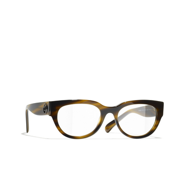 Optiques rectangles CHANEL 1579 tortoise - Vue trois quarts