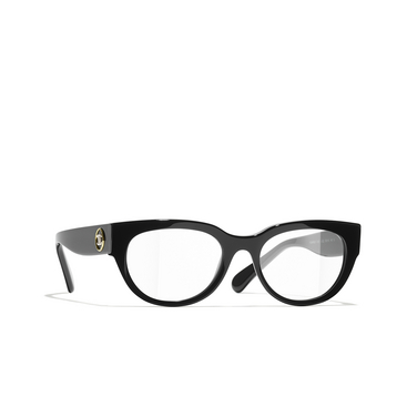 Gafas para graduar rectangulares CHANEL C622 black - Vista tres cuartos