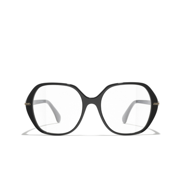 CHANEL square Eyeglasses C622 black - front view