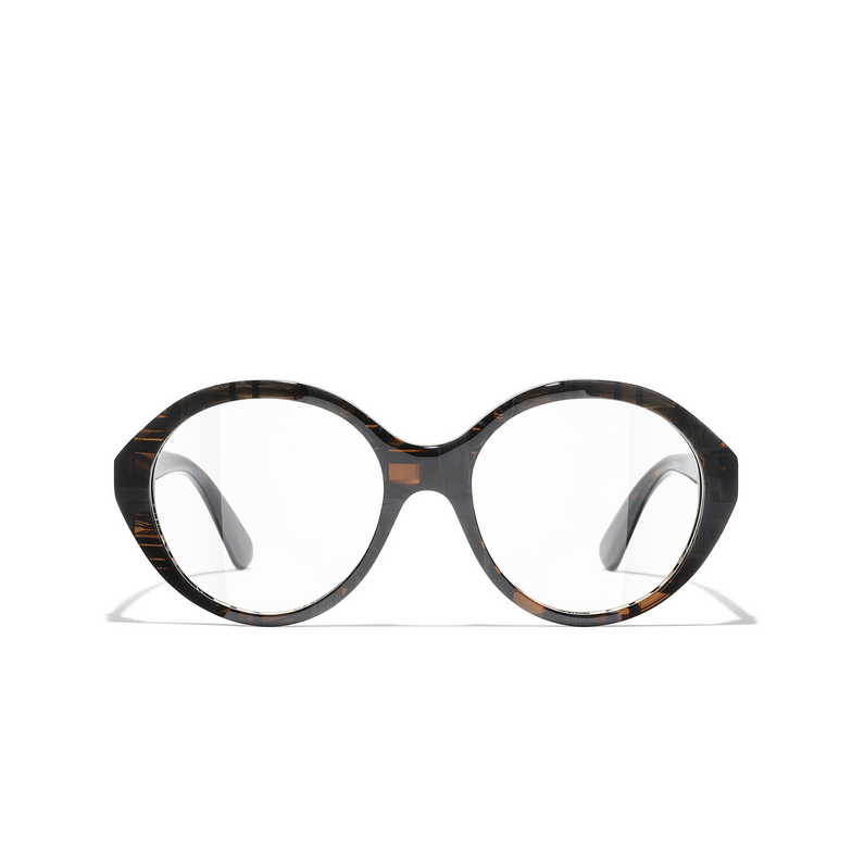 CHANEL round Eyeglasses 1667 brown