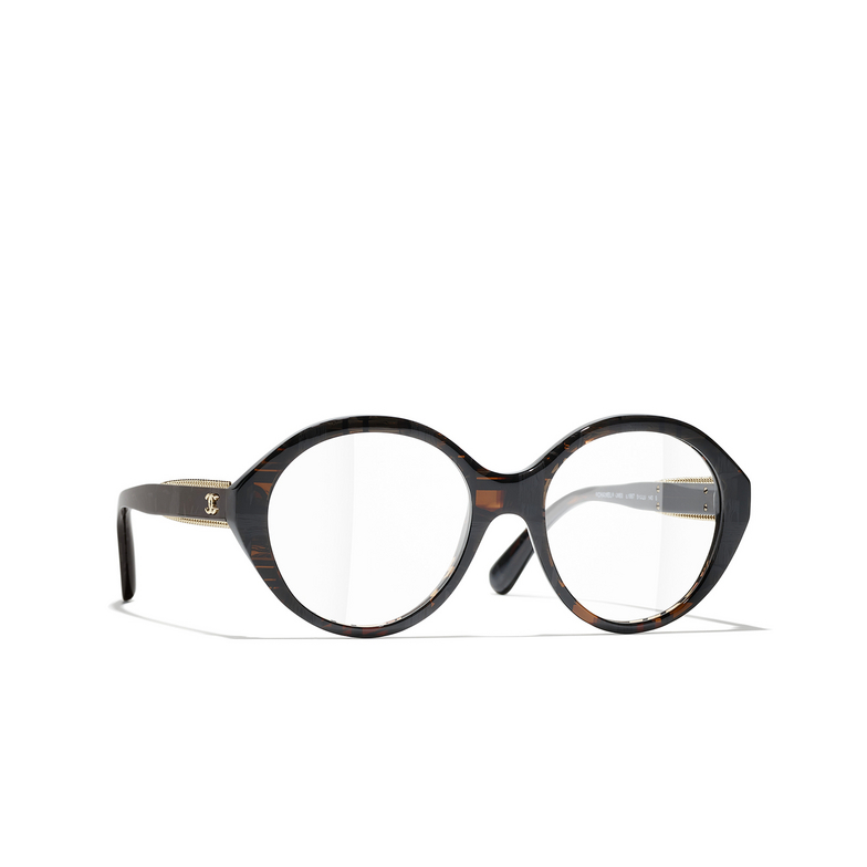 CHANEL round Eyeglasses 1667 brown