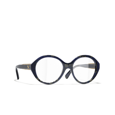 CHANEL round Eyeglasses 1669 blue