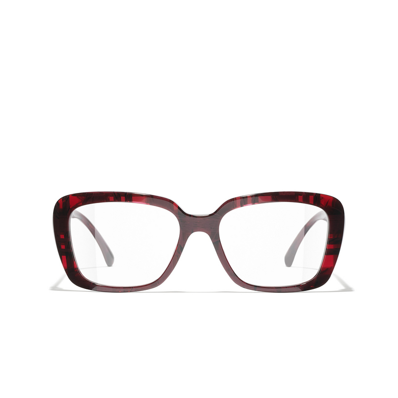 CHANEL square Eyeglasses 1665 red