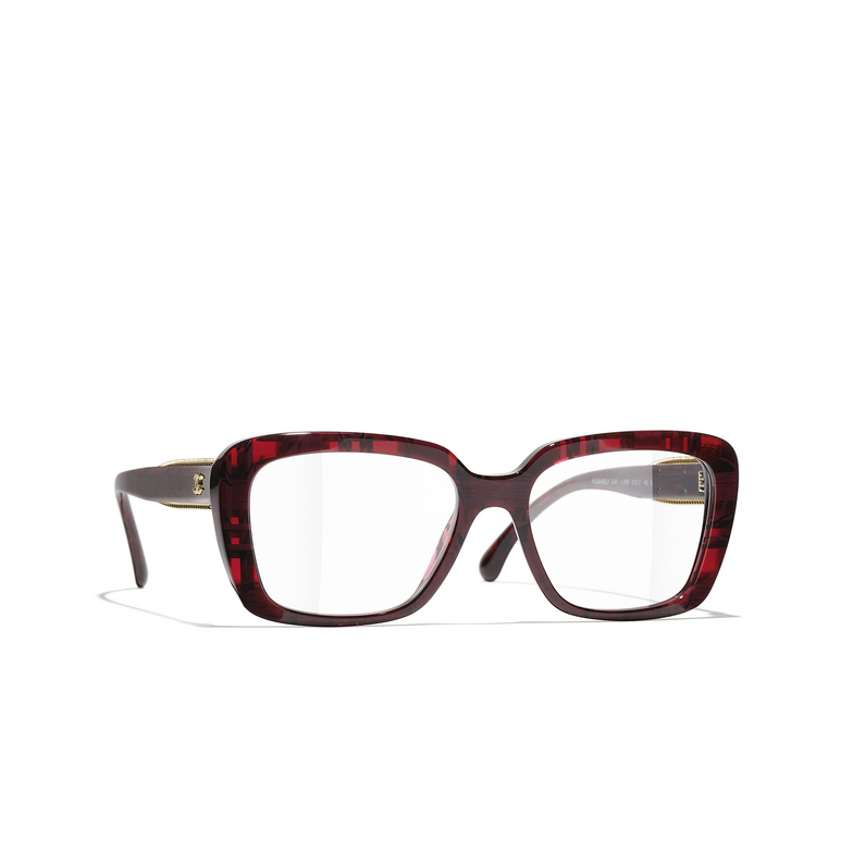 CHANEL square Eyeglasses 1665 red