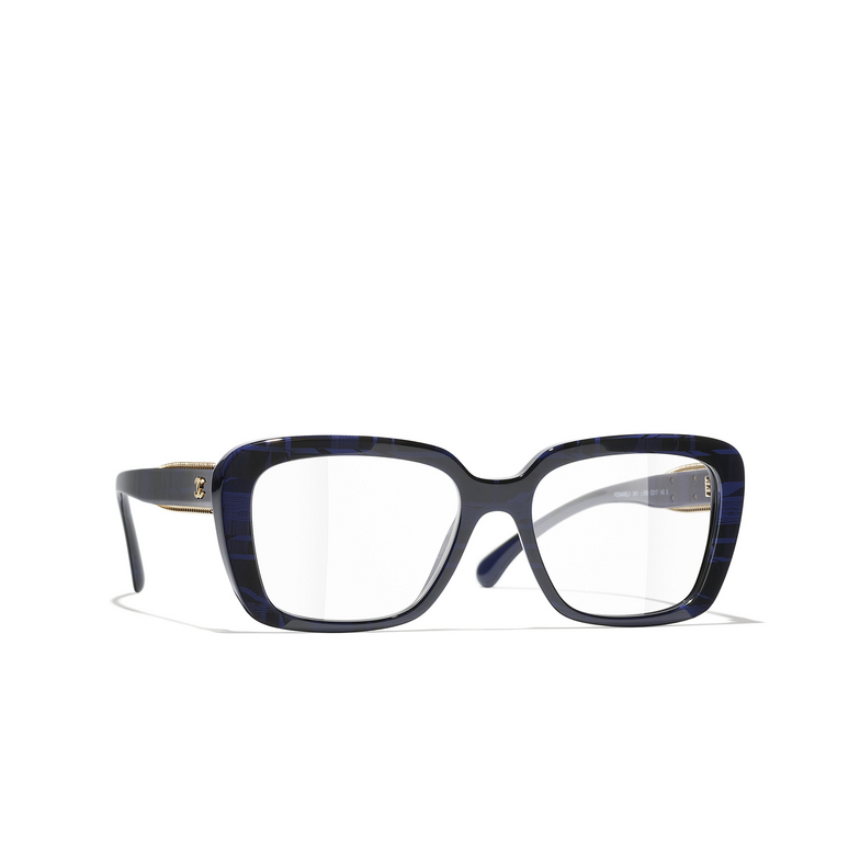 CHANEL square Eyeglasses 1669 blue