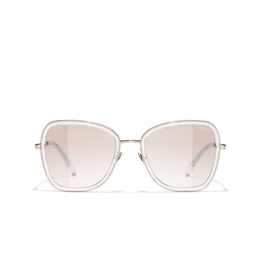 CHANEL square Sunglasses C22613 pink gold - front view