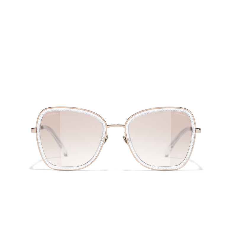 CHANEL square Sunglasses C22613 pink gold