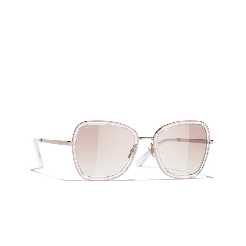 CHANEL square Sunglasses C22613 pink gold