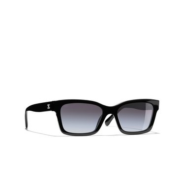 CHANEL square Sunglasses C501S8 black - three-quarters view