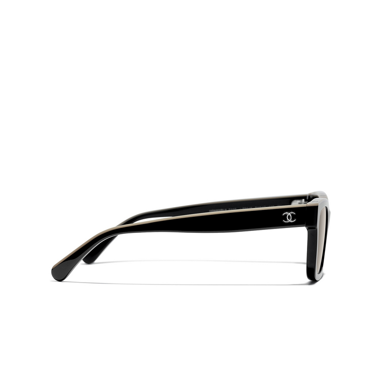 CHANEL square Sunglasses C534/3 black & beige