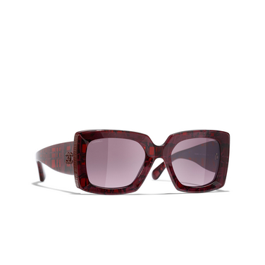 CHANEL rechteckige sonnenbrille 1665S1 red - Dreiviertelansicht