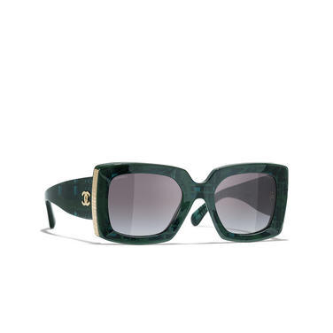 CHANEL rechteckige sonnenbrille 1666S6 green - Dreiviertelansicht