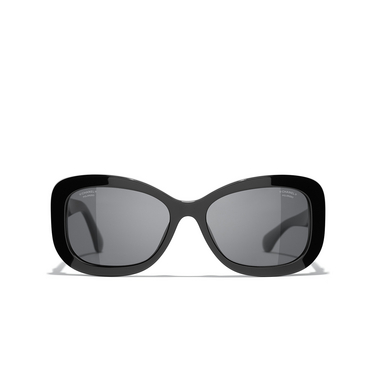 CHANEL rectangle Sunglasses c622t8 black - front view
