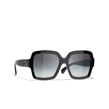 CHANEL square Sunglasses 1403S6 black - three-quarters view