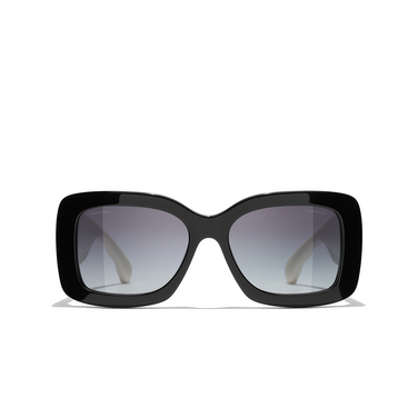 Gafas de sol rectangulares CHANEL 1656S6 black & white - Vista delantera