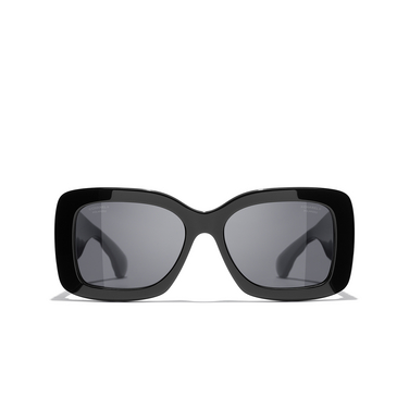 CHANEL rectangle Sunglasses C622T8 black - front view